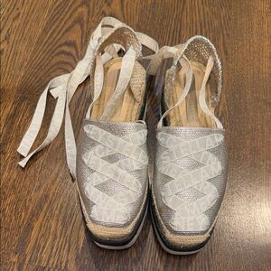 Stella McCartney Metallic Silver Espadrilles